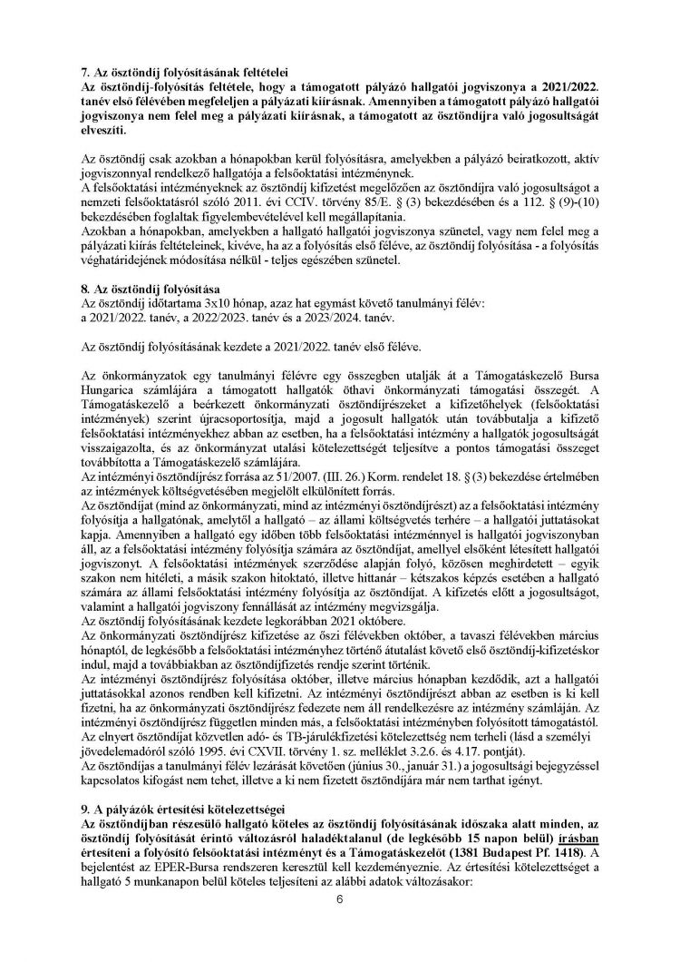 B típusú pályázati kiírás honlap Oldal 6